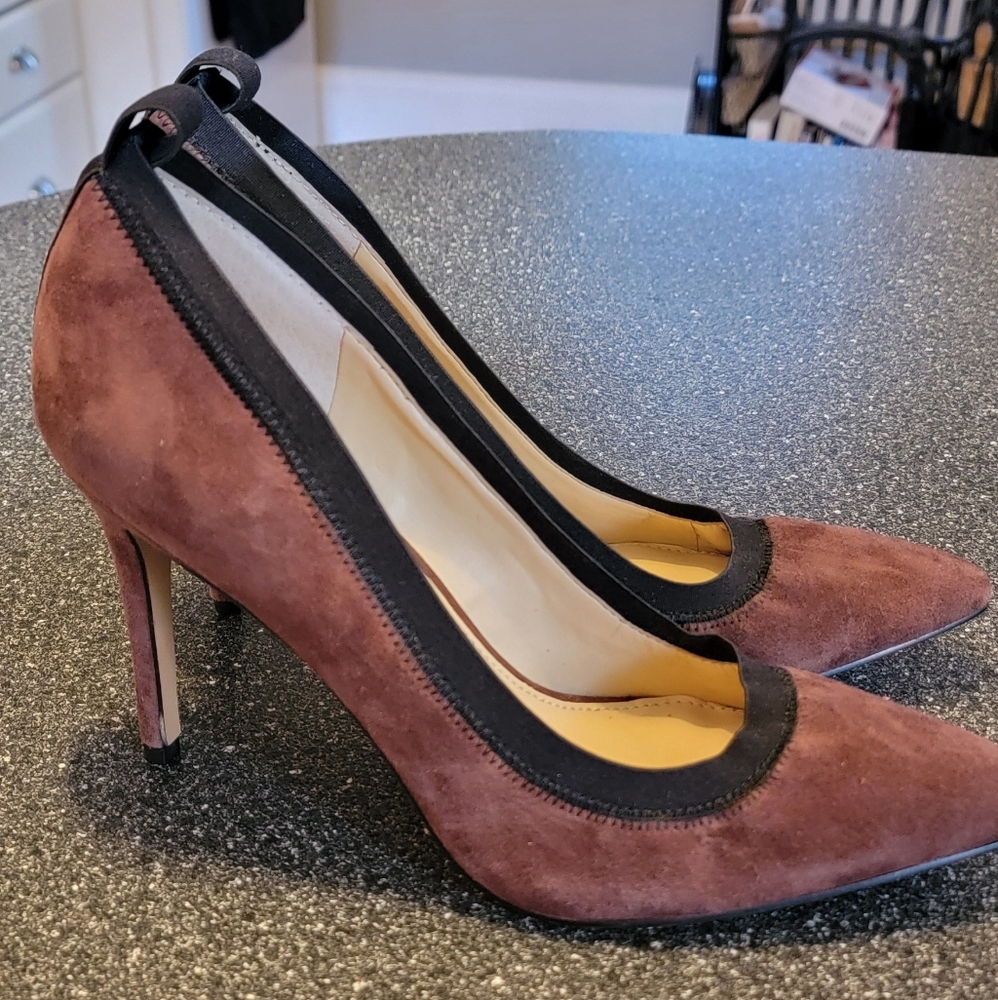 Vince Camuto Brown and Black Suede Heels - NEW